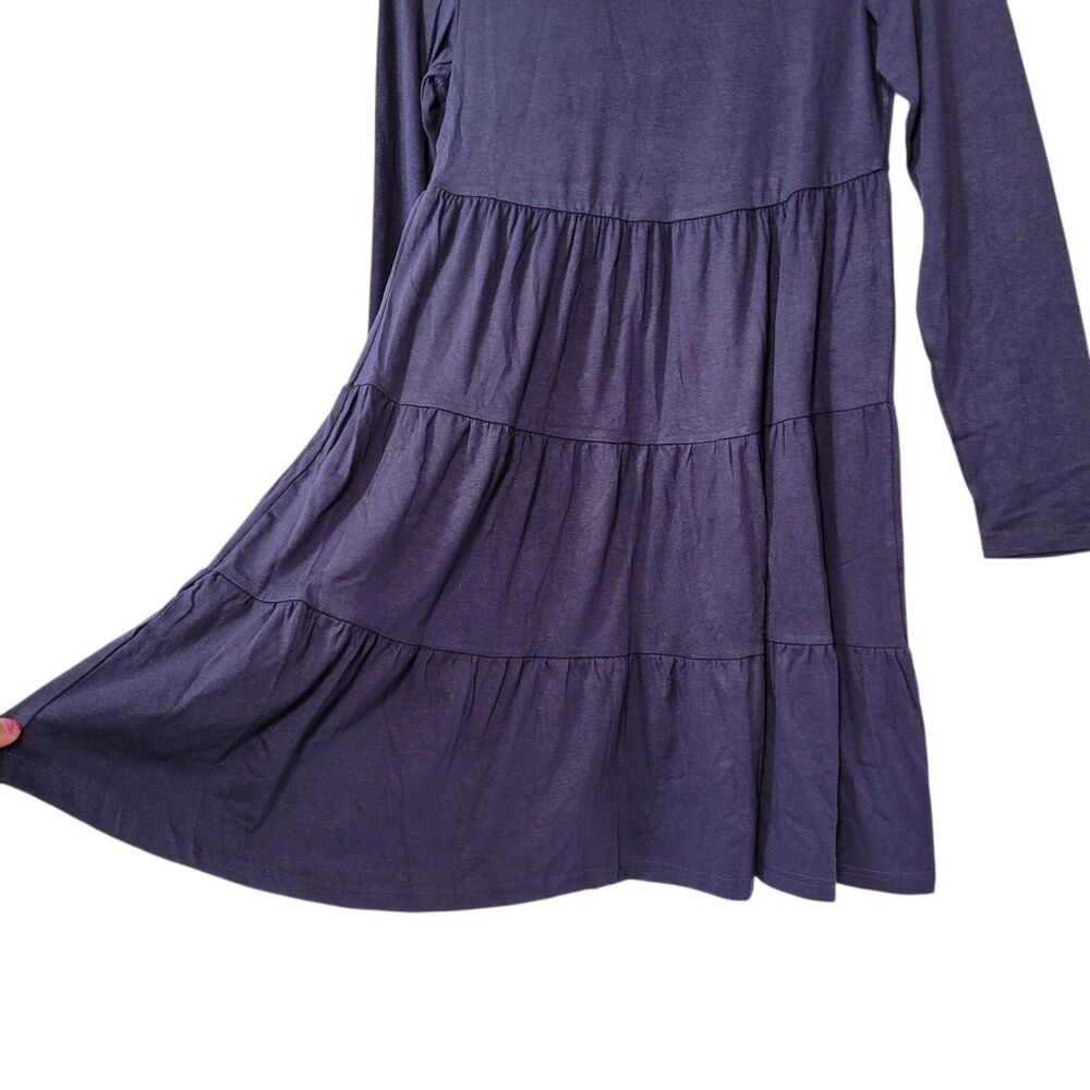 Women's Blue Fall Dress Long Sleeve Flowy Loose Fit Tiered Dress Size Small - Picture 5 of 9